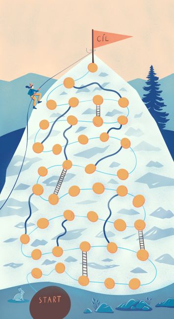 Mountain climbing / illustrated board game