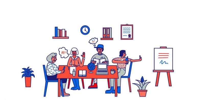 Ilustrácia na web k jazykovej škole