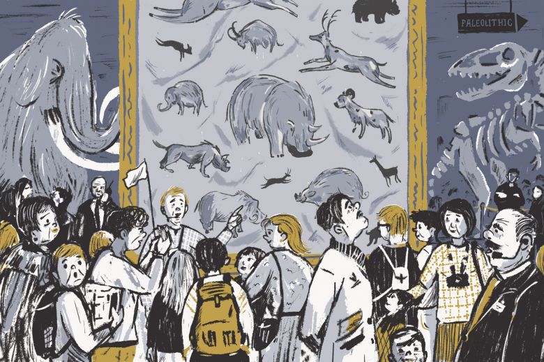 V múzeu - autorská ilustrácia