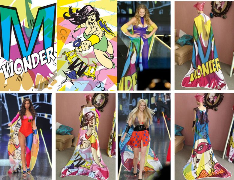 Pop art lustrácie na potlač plásťov k prehliadke Michaely Ľuptákovej na súťaž Miss SR 2012