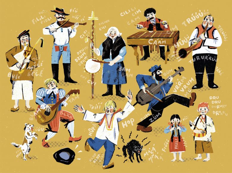 Všetko spolu hrá - Ilustrácia zo série Floriánov tajný časostroj, Slniečko 4/2025