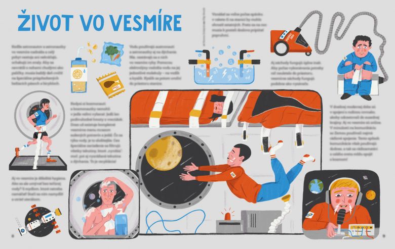 Život vo vesmíre - Ilustrácia do časopisu Bublina, č. 19